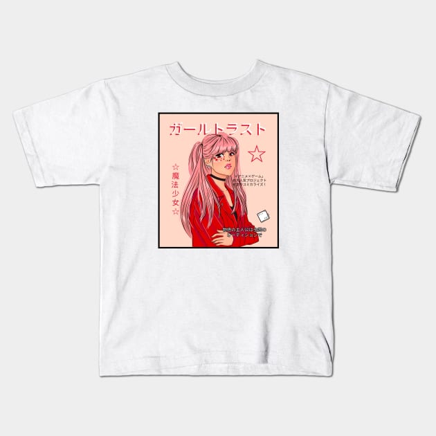 Anime Pop Star Magazine Cover Kids T-Shirt by Disocodesigns